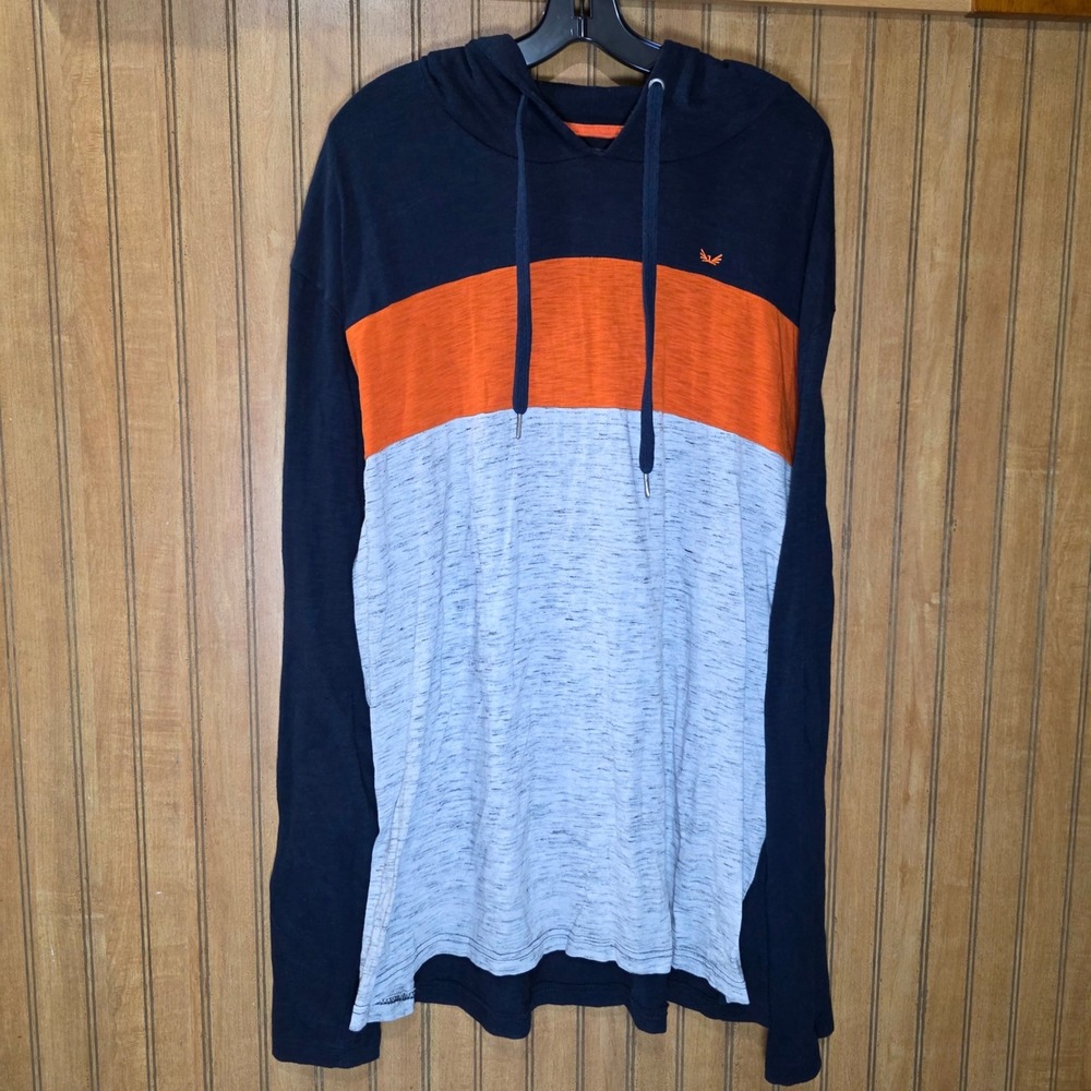 Steve's Jeans Hoodie Color Block Long‎ Sleeve Pullover Lightweight Shirt 4X